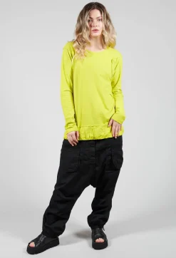 Rundholz Dip T-shirts^Long Sleeve Jersey T Shirt with Ruffle Hem in Spring