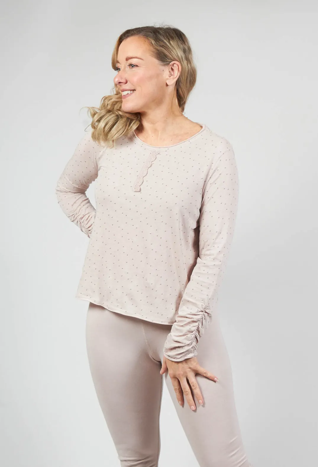 Ewa I Walla Shirts & Blouses^Long Sleeve Jersey Top in Dots