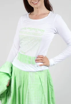 Rundholz Black Label Tops^Long Sleeve Jersey Top with Motif in Lime Print