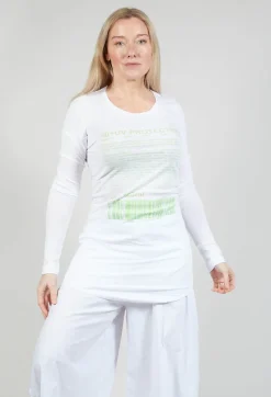 Rundholz Black Label Tops^Long Sleeve Jersey Top with Motif in Lime Print