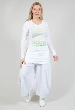 Rundholz Black Label Tops^Long Sleeve Jersey Top with Motif in Lime Print