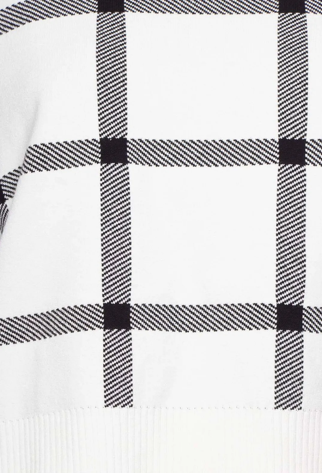 Sarah Pacini Jumpers^Long Sleeve Jumper with Check Design in White