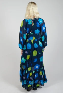 Rene Derhy Dresses^Long Sleeve Patterned Maxi Dress in Marine