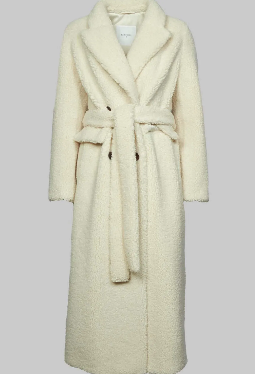 Beatrice B Coats^Long Sleeve Teddy Coat in Cream