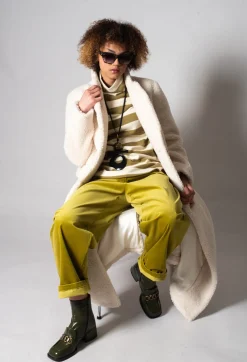 Beatrice B Coats^Long Sleeve Teddy Coat in Cream