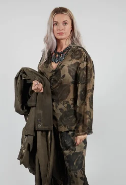 Sanctamuerte Tops^Long Sleeve Top in Tinto Freddo Green Tuscany