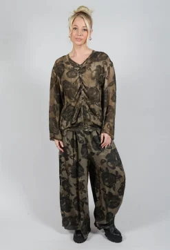 Sanctamuerte Tops^Long Sleeve Top in Tinto Freddo Green Tuscany