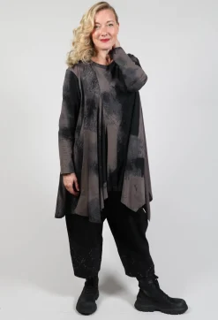 Moyuru Tops^Long Sleeve Top with Flared Hem in Brown