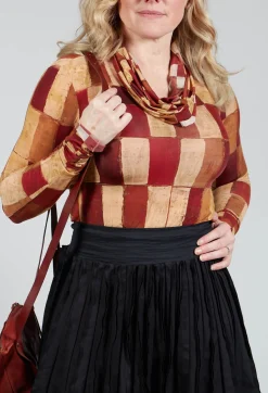 Masnada Shirts & Blouses^Long Sleeve Wide Neck T-Shirt in Byzantine Print