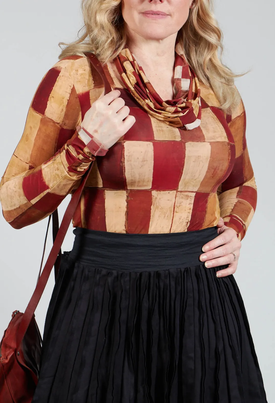 Masnada Shirts & Blouses^Long Sleeve Wide Neck T-Shirt in Byzantine Print