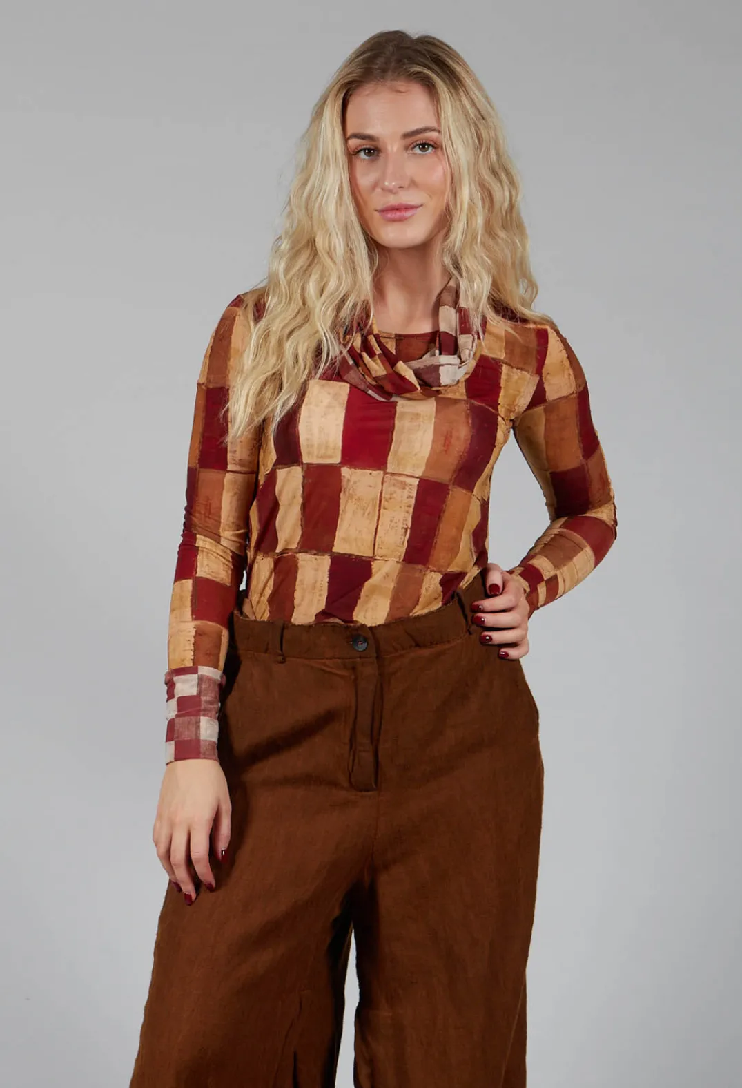 Masnada Shirts & Blouses^Long Sleeve Wide Neck T-Shirt in Byzantine Print