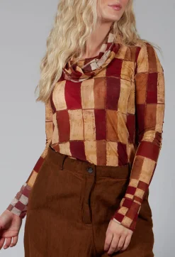 Masnada Shirts & Blouses^Long Sleeve Wide Neck T-Shirt in Byzantine Print