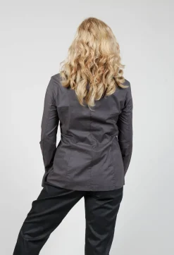 Anett Rostel Shirts & Blouses^Long Sleeved Blouse with Zip Detail in Grey