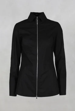 Anett Rostel Shirts & Blouses^Long Sleeved Blouse with Zip Detail in Black
