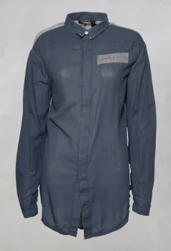 Umit Unal Shirts & Blouses^Long Sleeved Collared Top in Dusty Blue