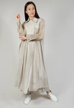 Sanctamuerte Coats^Long Sleeveless Coat in Contone and Viscosa Seta Desert