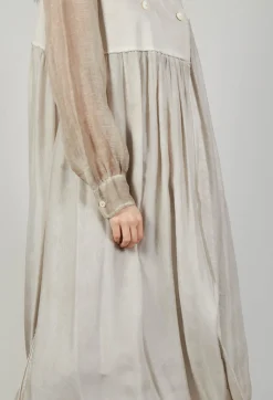 Sanctamuerte Coats^Long Sleeveless Coat in Contone and Viscosa Seta Desert