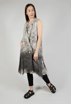 Sanctamuerte Coats^Long Sleeveless Coat in Linto Tinto Freddo Degrade Desert