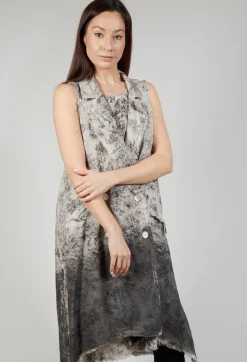 Sanctamuerte Coats^Long Sleeveless Coat in Linto Tinto Freddo Degrade Desert