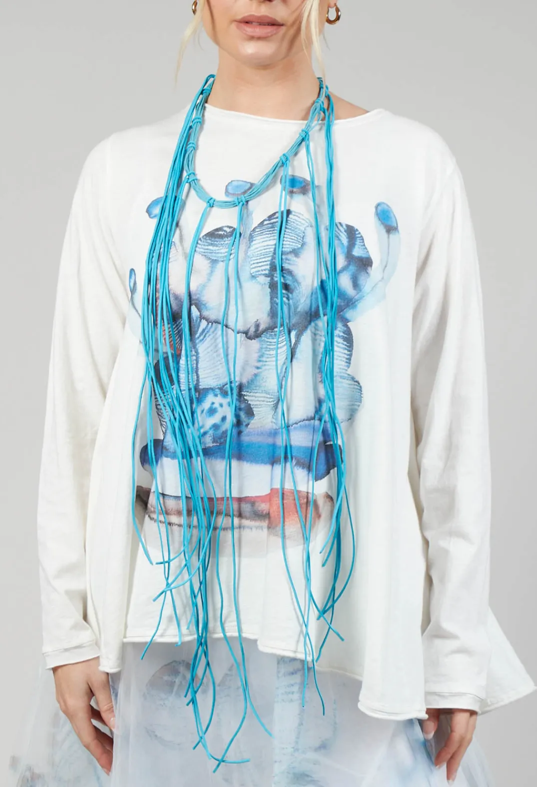 Bread and Butter Necklaces^Long String Choker in Blue