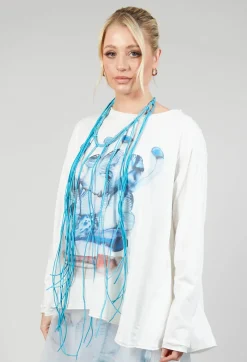 Bread and Butter Necklaces^Long String Choker in Blue