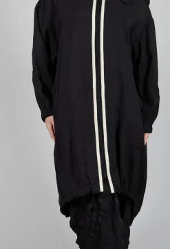 Tadashi Coats^Long Stripe Coat in Black