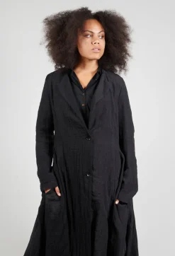 Marc Point Jackets^Long Textured Blazer in Black