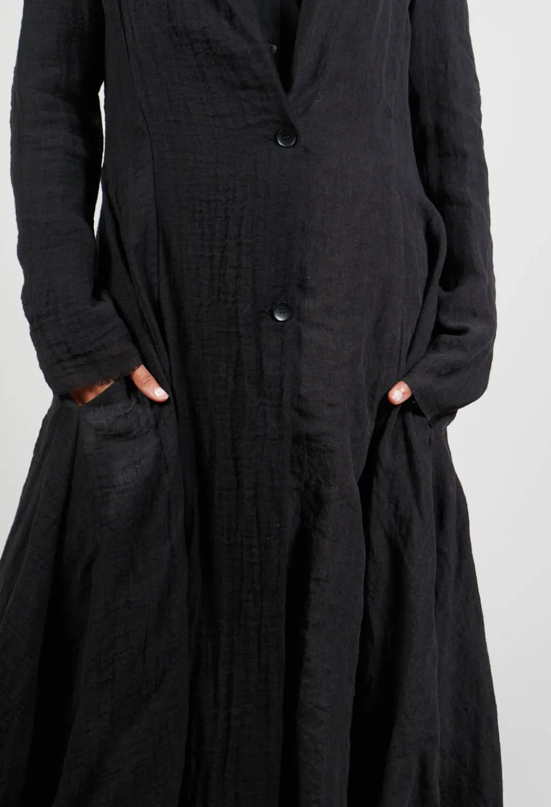 Marc Point Jackets^Long Textured Blazer in Black