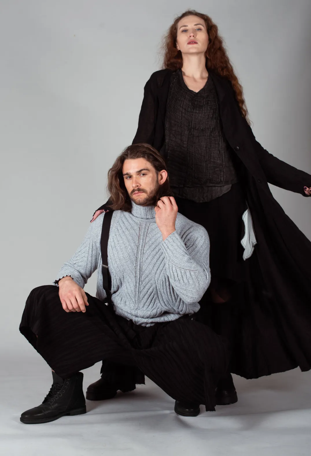 Marc Point Jackets^Long Textured Blazer in Black