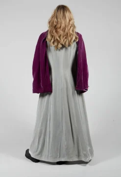 T.ba Coats^Long Velvet Coat in Pearl