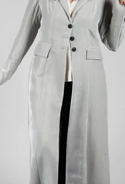 T.ba Coats^Long Velvet Coat in Pearl