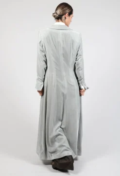 T.ba Coats^Long Velvet Coat in Pearl