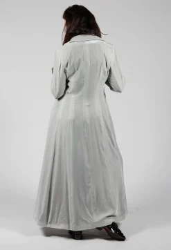 T.ba Coats^Long Velvet Coat in Pearl