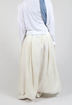 Umit Unal Skirts^Long Washed Silk Skirt in Ivory