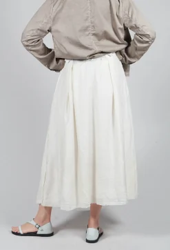 Umit Unal Skirts^Long Washed Silk Skirt in Ivory
