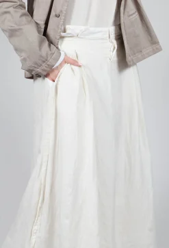 Umit Unal Skirts^Long Washed Silk Skirt in Ivory