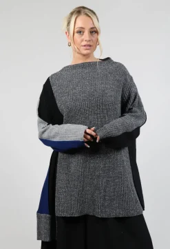 Moyuru Knitwear|Jumpers^Longline Asymmetric Jumper in Grey