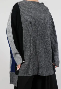 Moyuru Knitwear|Jumpers^Longline Asymmetric Jumper in Grey