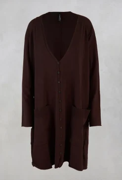 Rundholz Mainline Co-ords & Suits|Cardigans^Longline Cardigan in Dark Brown