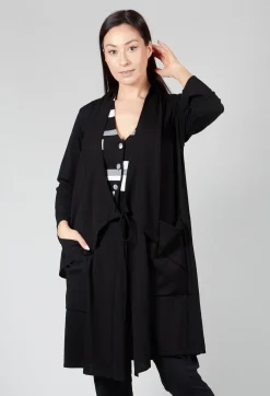 Philomena Christ Cardigans^Longline Cardigan with Pockets in Black