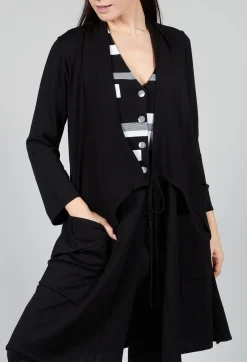 Philomena Christ Cardigans^Longline Cardigan with Pockets in Black