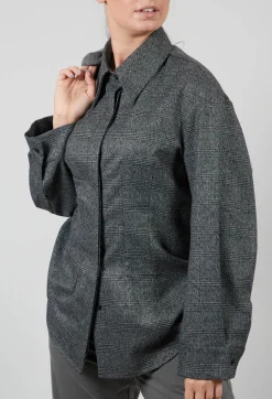 Mei Meij Shirts & Blouses^Longline Check Shirt in Scozz Nero