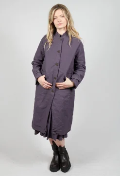 Aequamente Coats^Longline Coat in Melanzana