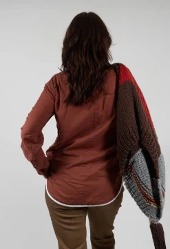 Umit Unal Shirts & Blouses^Longline Cotton Shirt in Brown