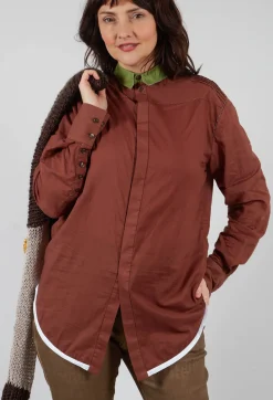 Umit Unal Shirts & Blouses^Longline Cotton Shirt in Brown
