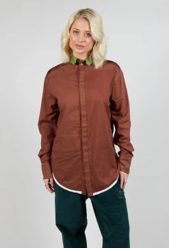 Umit Unal Shirts & Blouses^Longline Cotton Shirt in Brown