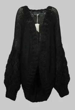 Umit Unal Cardigans^Longline Hand Knitted Cardigan in Black