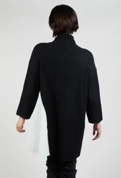 Bitte Kai Rand Jumpers^Longline Jumper with Shirt Detail in Black