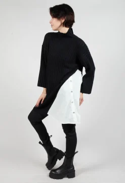 Bitte Kai Rand Jumpers^Longline Jumper with Shirt Detail in Black