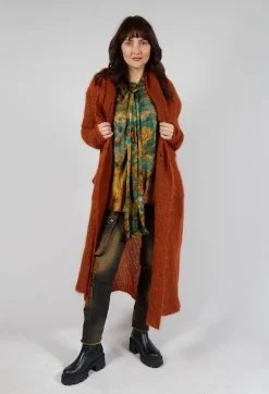 Masnada Cardigans^Longline Knitted Cardigan in Tumeric